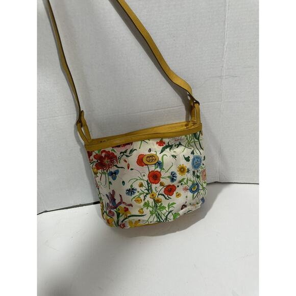 Gucci Flora Canvas Vintage White Yellow Bag Purse Crossbody Floral Japan READ*** - Picture 2 of 16